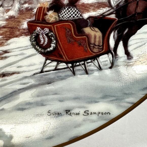 Budweiser Clydesdales Collector Plate 1992 The Perfect Christmas Numbered 13385 - Picture 2 of 5